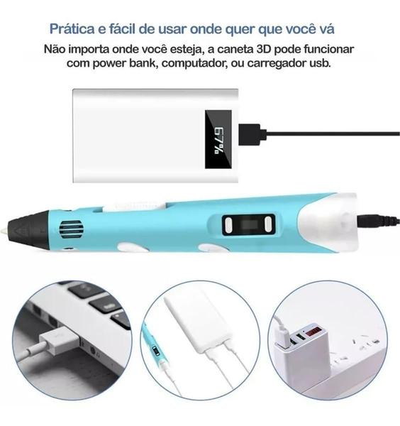 Imagem de Caneta 3D Pen Impressora Brinquedo Kids 110V 220V