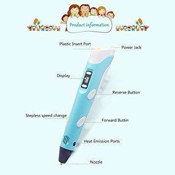 Imagem de Caneta 3d Profissional Impressão Tridimensional Infantil Cor Azul 110v/220v - Caneta 3D, Presente Criança