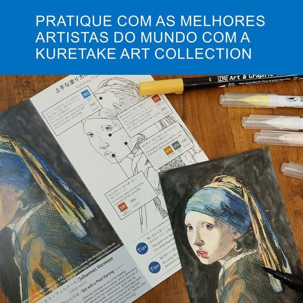 Imagem de Caneta Aquarelável + Caneta Zig Real Brush Kuretake Vermeer