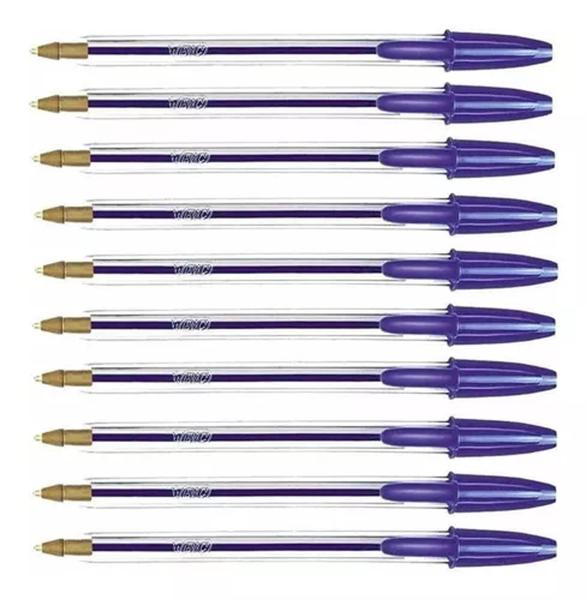 Imagem de caneta bic azul unidade kit com 10 unidades azul caneta bic