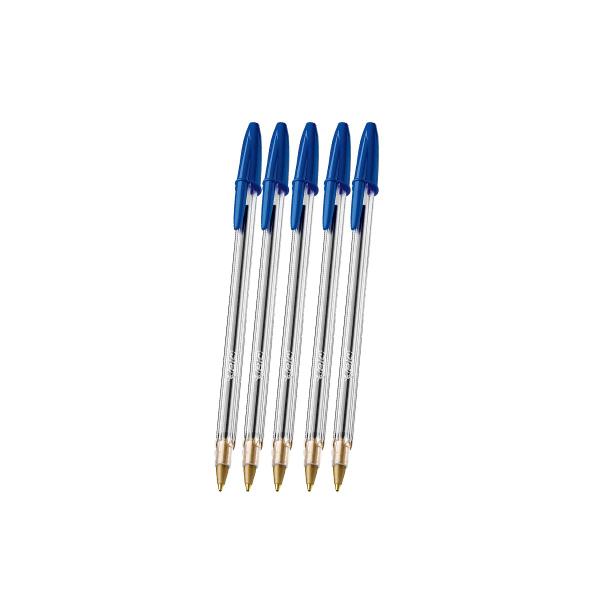 Imagem de Caneta Bic Crista 1.0 Média Azul - Kit 5