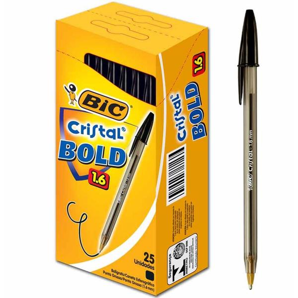 Imagem de Caneta Bic Cristal Bold 1.6 Preto 4639 Bic - 25un