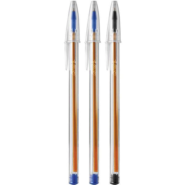 Imagem de Caneta Bic Esferografica Cristal Fina C/3 Un 0.8mm 2 Azul 1 Preta