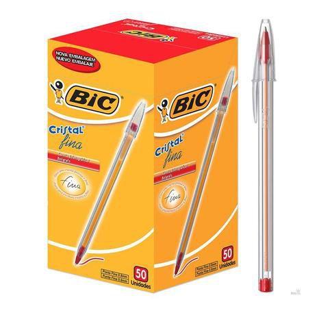 Imagem de Caneta Bic Ponta Fina Esferográfica Vermelha