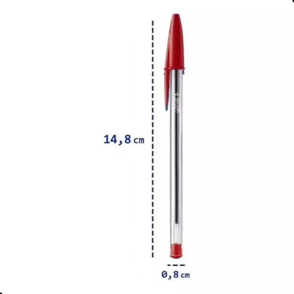 Imagem de Caneta Bic Vermelha Cristal Caixa Com 50 Unidades Ponta Média 1.0mm