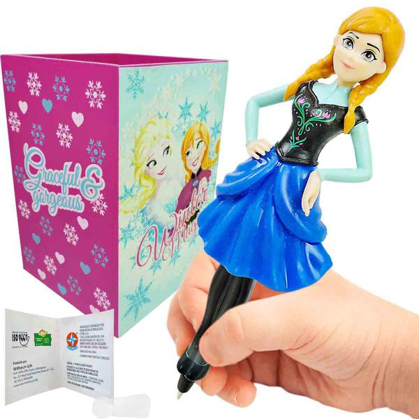 Imagem de Caneta Boneca Anna + Porta Lápis de Madeira Frozen Disney