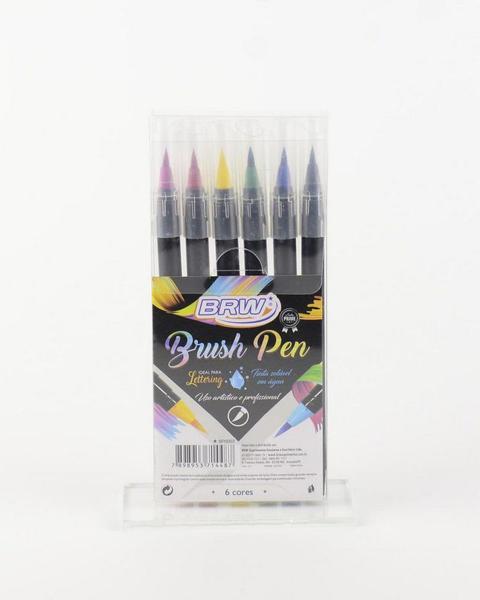 Imagem de Caneta Brush Pen BRW c/06 cores pasteis