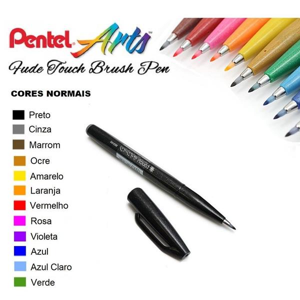Caneta Brush Pen Sign Pen Touch PENTEL Marcardor Artístico Profissional p/ Desenhos Artísticos Lettering Imagem de Caneta Brush Pen Sign Pen Touch PENTEL Marcardor Artístico Profissional p/ Desenhos Artísticos Lettering