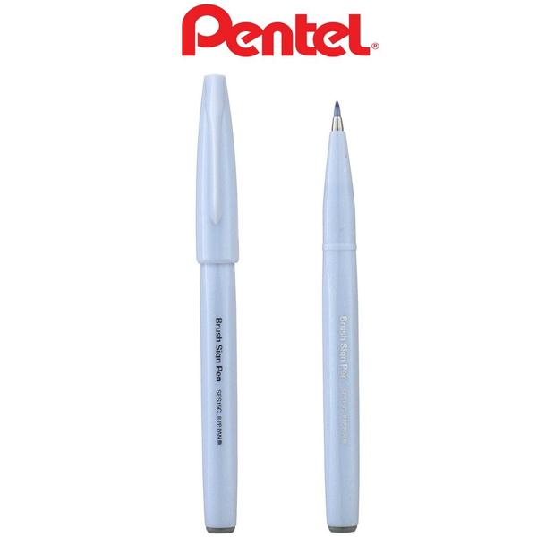 Imagem de Caneta Brush Sign Pen Cinza Pastel - Pentel