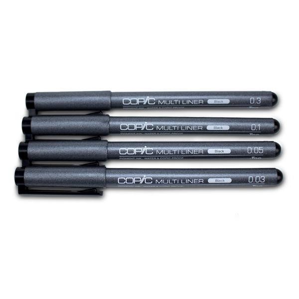 Imagem de Caneta Copic Multiliner Set a Black Estojo com 4 Unidades 