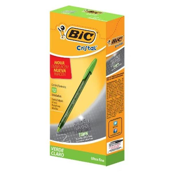 Imagem de CANETA CRISTAL ULTRA FINE BIC VERDE CLARO 10 unid