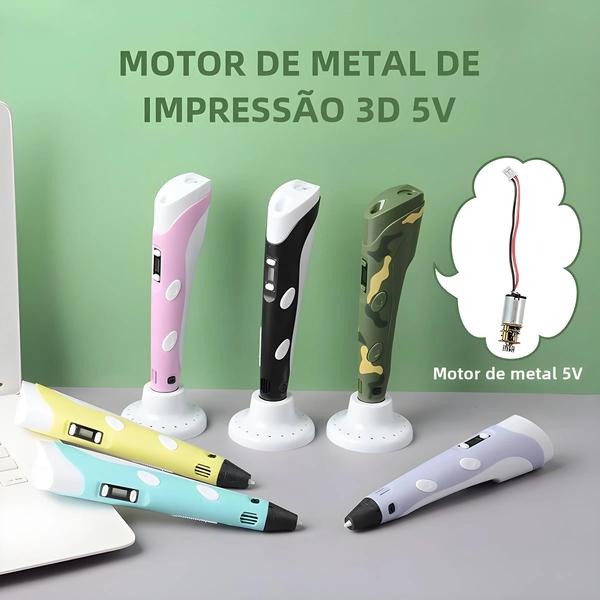 Imagem de Caneta De Impressão De Desenho 3D Infantil Tela LCD Compatível Com PLA Presente De Aniversário De