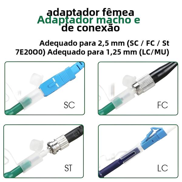 Imagem de Caneta de Limpeza de Fibra Óptica FTTH (2 Unidades) - 2,5mm LC/MU, 1,25mm SC/FC/ST