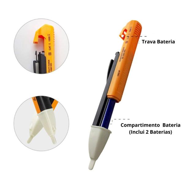 Caneta Detectora de Tensão Corrente Eletrica C/ Sonoro - Exbom Imagem de Caneta Detectora de Tensão Corrente Eletrica C/ Sonoro
