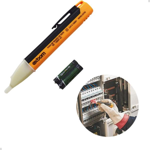 Caneta Detectora de Tensão Corrente Eletrica C/ Sonoro - Exbom Imagem de Caneta Detectora de Tensão Corrente Eletrica C/ Sonoro