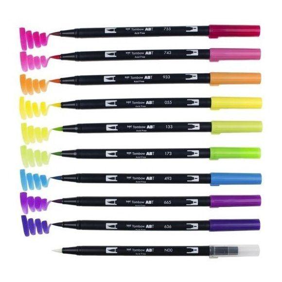 Imagem de Caneta Dual Brush Pens Tombow Vibrantes Palette 10 Cores