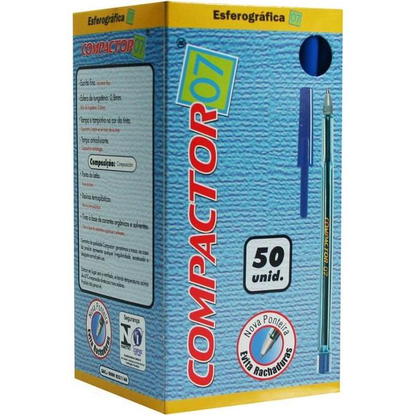 Imagem de Caneta Esferografica 0.7 Azul Compactor 50 Unidades