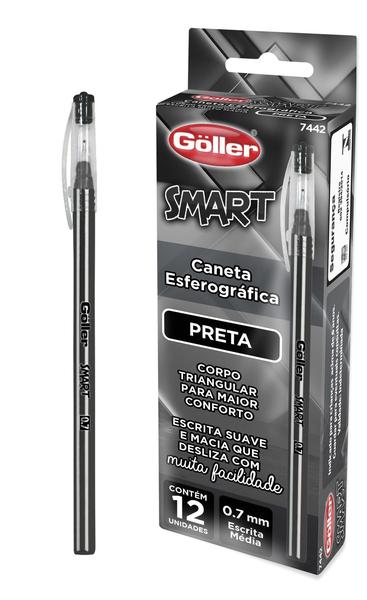 Caneta Esferográfica 0.7Mm Preta Smart Caixa Com 12 Peças - Goller Imagem de Caneta Esferográfica 0.7Mm Preta Smart Caixa Com 12 Peças