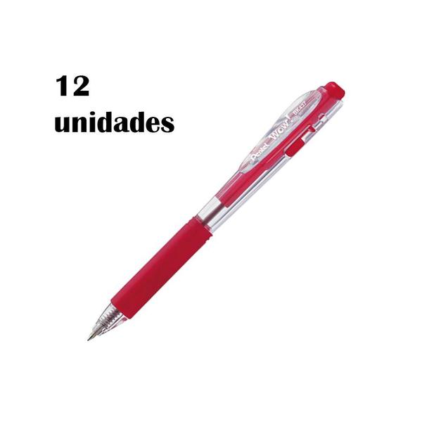 Imagem de Caneta Esferográfica 0.7mm Vermelho 12 Unidades BK437 WOW! Pentel