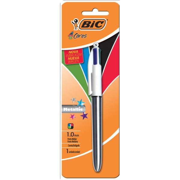 Imagem de Caneta Esferografica BIC 4 Cores Metallic Corpo PT