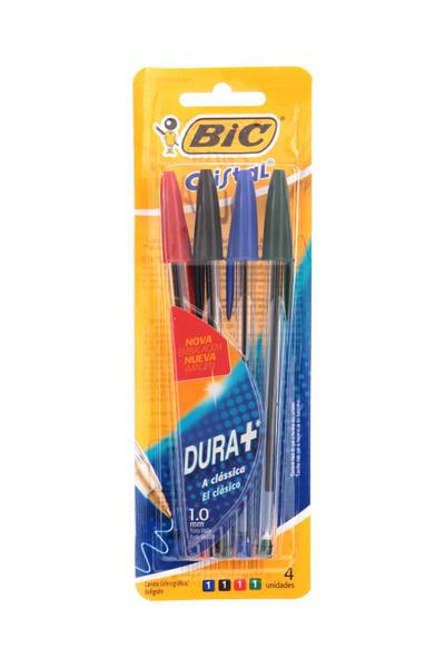 Imagem de Caneta Esferográfica Bic Cristal 1.0mm Colors com 4 Unidades