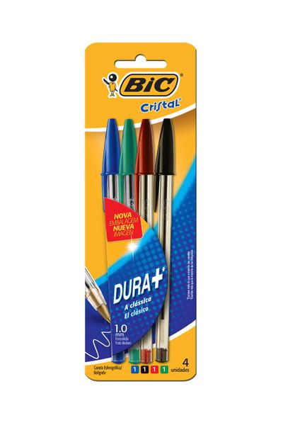 Imagem de Caneta Esferográfica Bic Cristal 1.0mm Colors com 4 Unidades