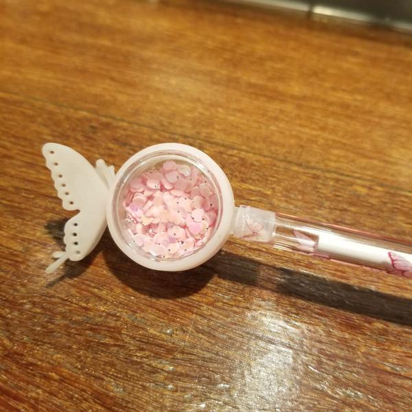 Imagem de Caneta Esferográfica Chocalho Borboleta - Rosa