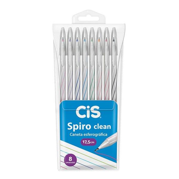 Imagem de Caneta Esferográfica CIS Spiro Clean 0.7mm - 8 Unidades