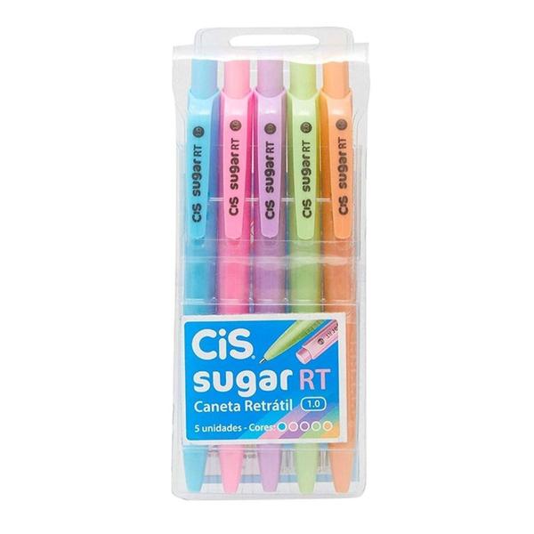 Imagem de Caneta Esferografica Cis Sugar 5 Cores