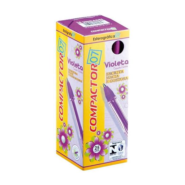 Imagem de Caneta Esferográfica Compactor 07 1.2Mm Violeta 25 Unidades