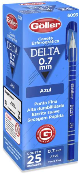 Imagem de Caneta Esferográfica Delta Azul 0.7mm C/ 25 Unidades - Goller