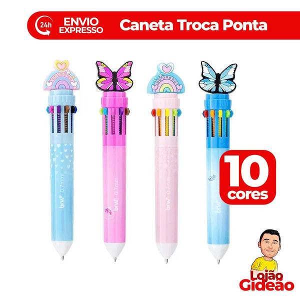 Imagem de Caneta Esferográfica Divertida 0.7 mm Dreams 10 Cores Coração Arco-Iris