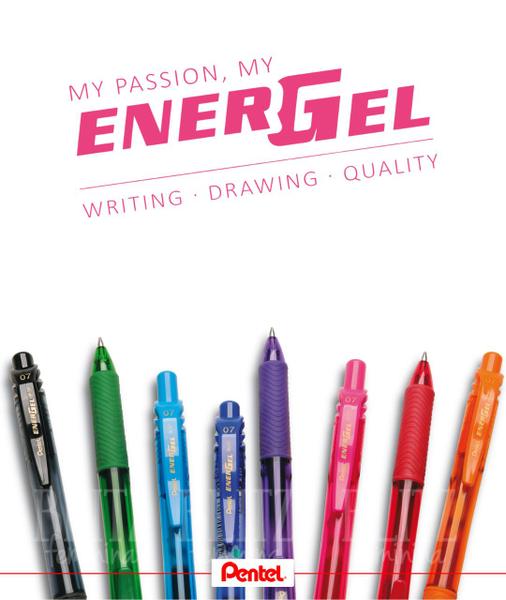 Imagem de Caneta Esferográfica Energel - X  BL107 0.7 Grip Emborrachado Clic Retrátil Pentel Várias Cores