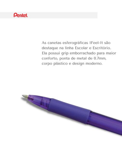 Imagem de Caneta Esferográfica Ifeel-It Retrátil 0.7mm Pentel Cores Variadas