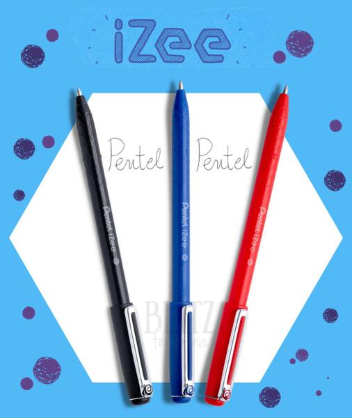 Imagem de Caneta Esferográfica Izee 0.7mm Traço Fino Médio Material Escritório Cores Azul Vermelho e Preto