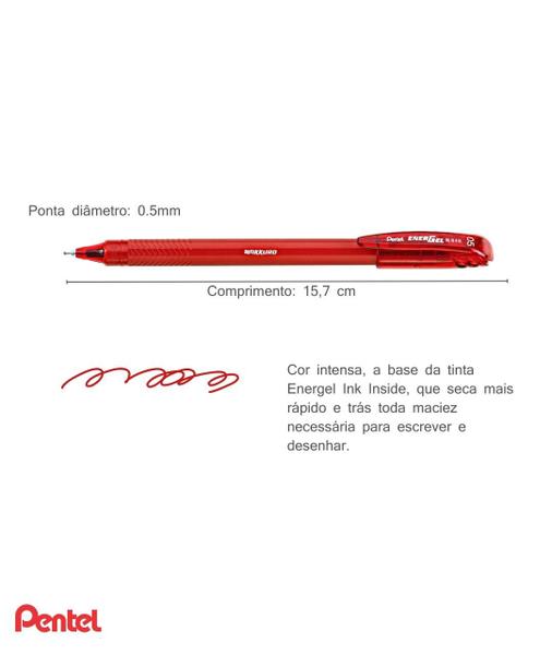 Caneta Esferográfica Pentel Energel Makkuro BLN415 Cores Variadas 0.5mm Imagem de Caneta Esferográfica Pentel Energel Makkuro BLN415 Cores Variadas 0.5mm