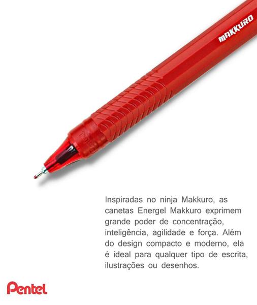 Caneta Esferográfica Pentel Energel Makkuro BLN415 Cores Variadas 0.5mm Imagem de Caneta Esferográfica Pentel Energel Makkuro BLN415 Cores Variadas 0.5mm
