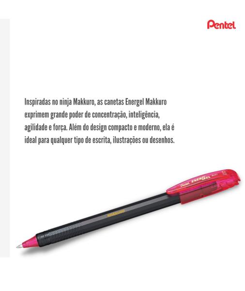 Imagem de Caneta Esferográfica Pentel Energel Makkuro Ponta Média 0.7mm BL417 Várias Cores