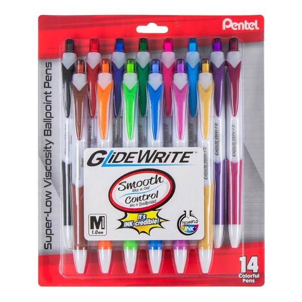 Imagem de Caneta esferográfica Pentel GlideWrite 1,0 mm Medium Line, pacote com 14