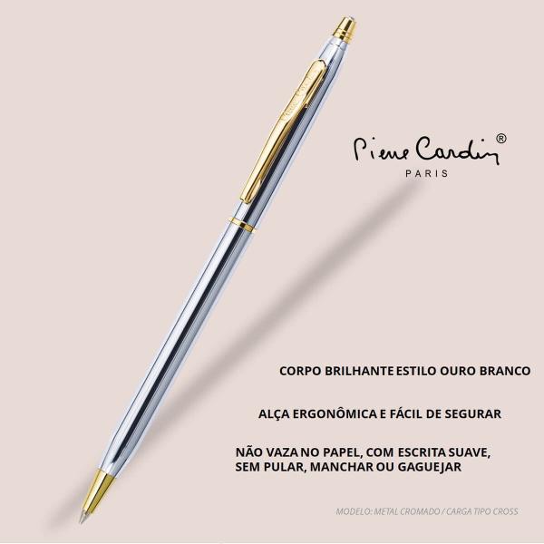 Imagem de Caneta Esferografica Pierre Cardin Kriss Cromado c/Dourado PCE-06CR