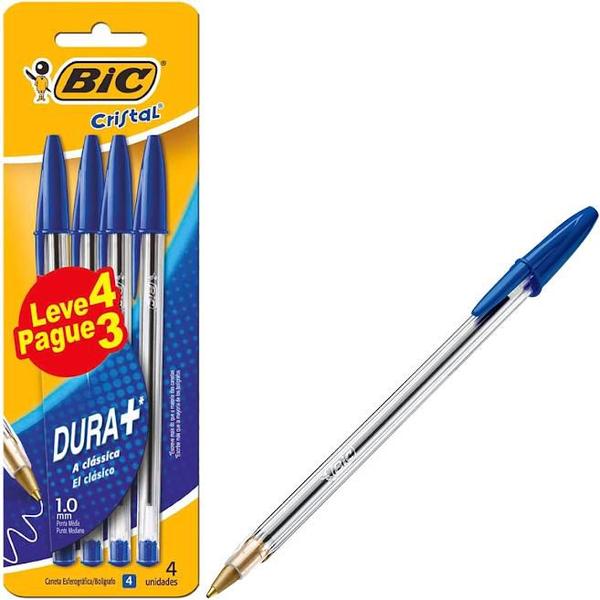 Imagem de Caneta Esferográfica Ponta De 1.0mm Azul Leve 4 Pague 3 BIC