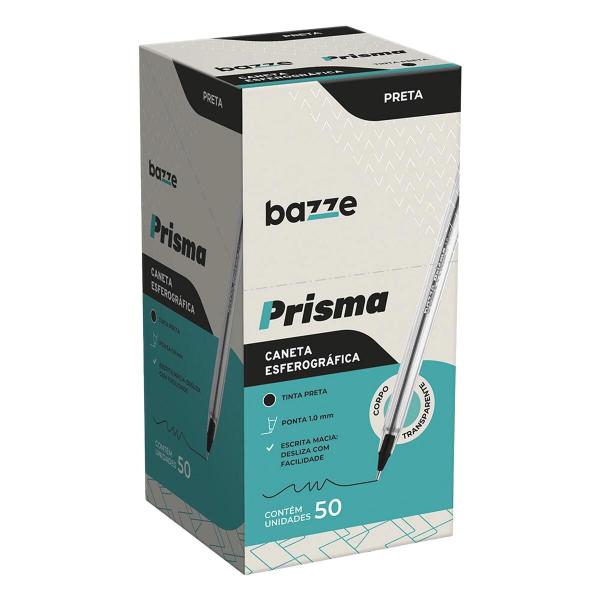 Imagem de Caneta Esferográfica Prisma 1.0mm Preto Caixa Com 50 un Bazze