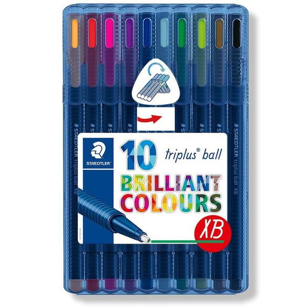 Caneta Esferográfica Staedtler Triplus Ball XB com 10 Cores 437 XBSB10 Imagem de Caneta Esferográfica Staedtler Triplus Ball XB com 10 Cores 437 XBSB10