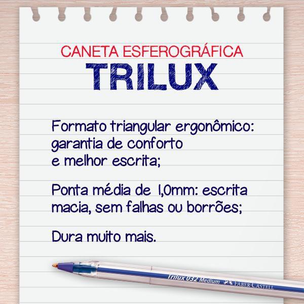Caneta Esferográfica Trilux 032 Colors 1.0mm Colorida c/10 Unidades Faber Castell - FABER-CASTELL Imagem de Caneta Esferográfica Trilux 032 Colors 1.0mm Colorida c/10 Unidades Faber Castell