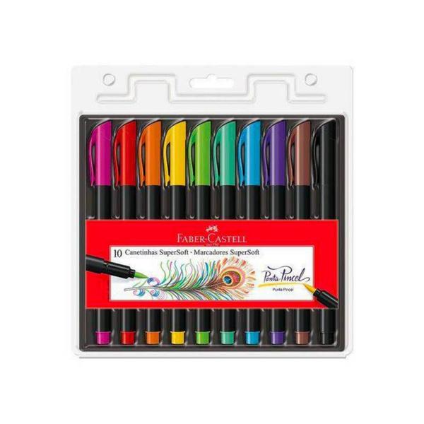 Imagem de Caneta FABER-CASTELL  Supersoft Brush  c/ 10 Cores