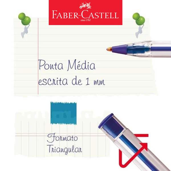 Imagem de Caneta Faber Castell Trilux Style Colors Macia Ponta Média 4 Azul