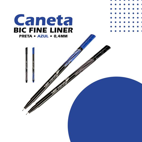 Imagem de Caneta Fine Liner Intensitv 0.4mm Preta/Azul BIC Ponta Média