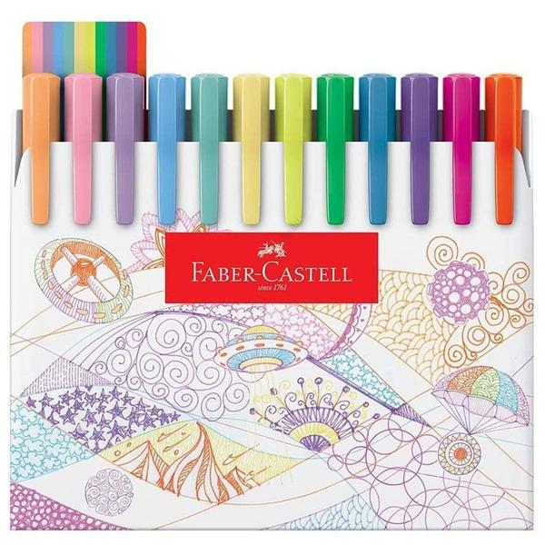 Imagem de Caneta Fine Pen Hidrográfica 0.4mm Fineliner Caixa c/ 48 Cores - Faber Castell