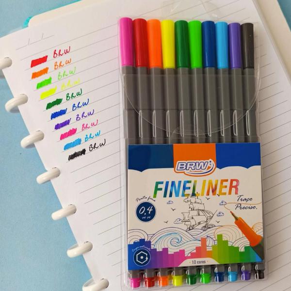 Imagem de Caneta Fineliner 0.4mm  (10 Cores)  - BRW