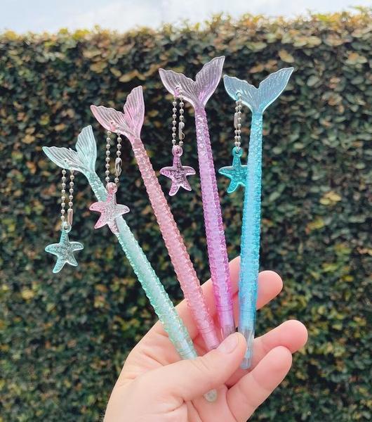 Caneta Fofinha Kawaii Colorida Sereia - Tudobempresentes Imagem de Caneta Fofinha Kawaii Colorida Sereia